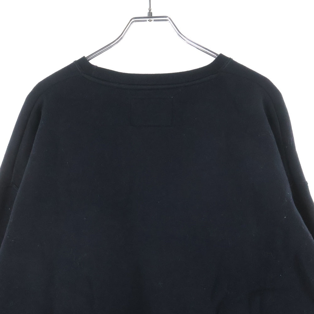 WTAPS(ダブルタップス) 22AW LLW SWEATER COTTONB ロゴパッチ スウェットクルーネックシャツ トレーナー ブラック 222ATDT-CSM21
