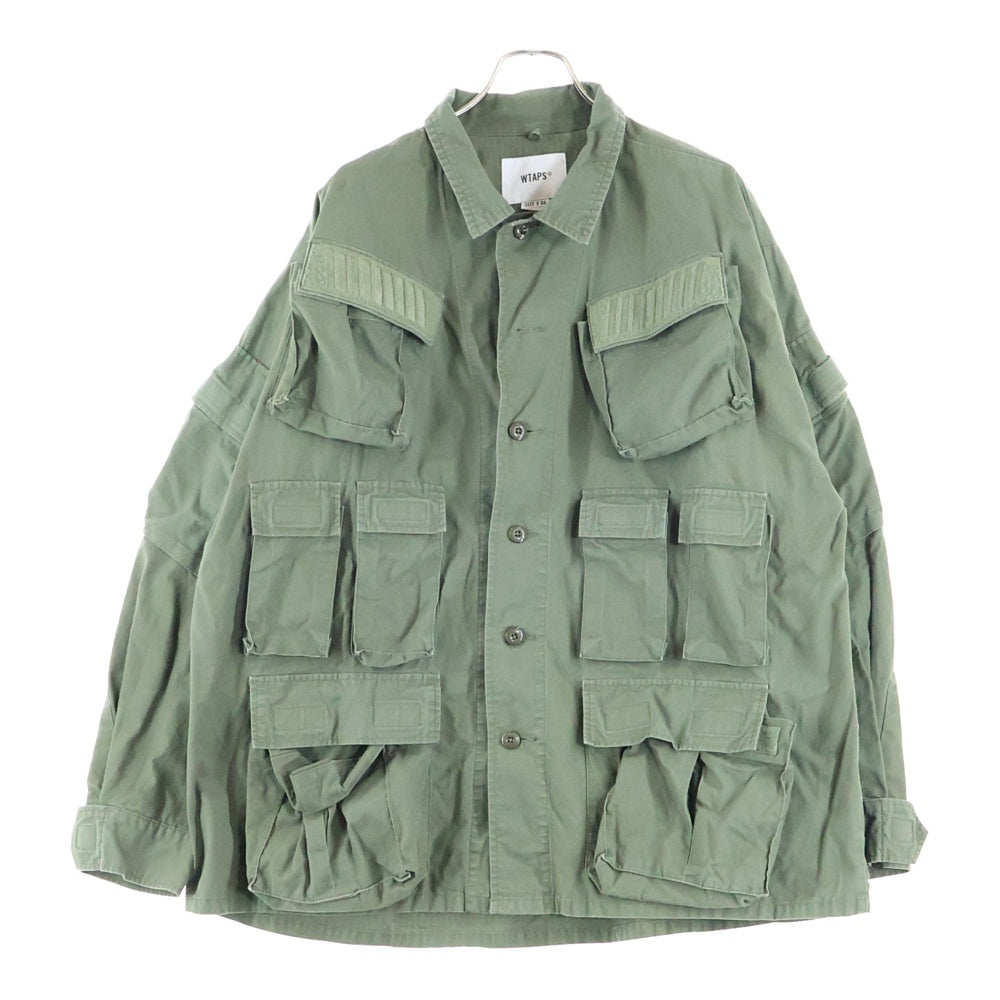 WTAPS(ダブルタップス) 19AW MODULAR LS 01 / SHIRT. COTTON. RIPSTOP 192BRDT-SHM03 モラージュ マルチポケット ミリタリー長袖シャツ カーキ 192BRDT-SHM03