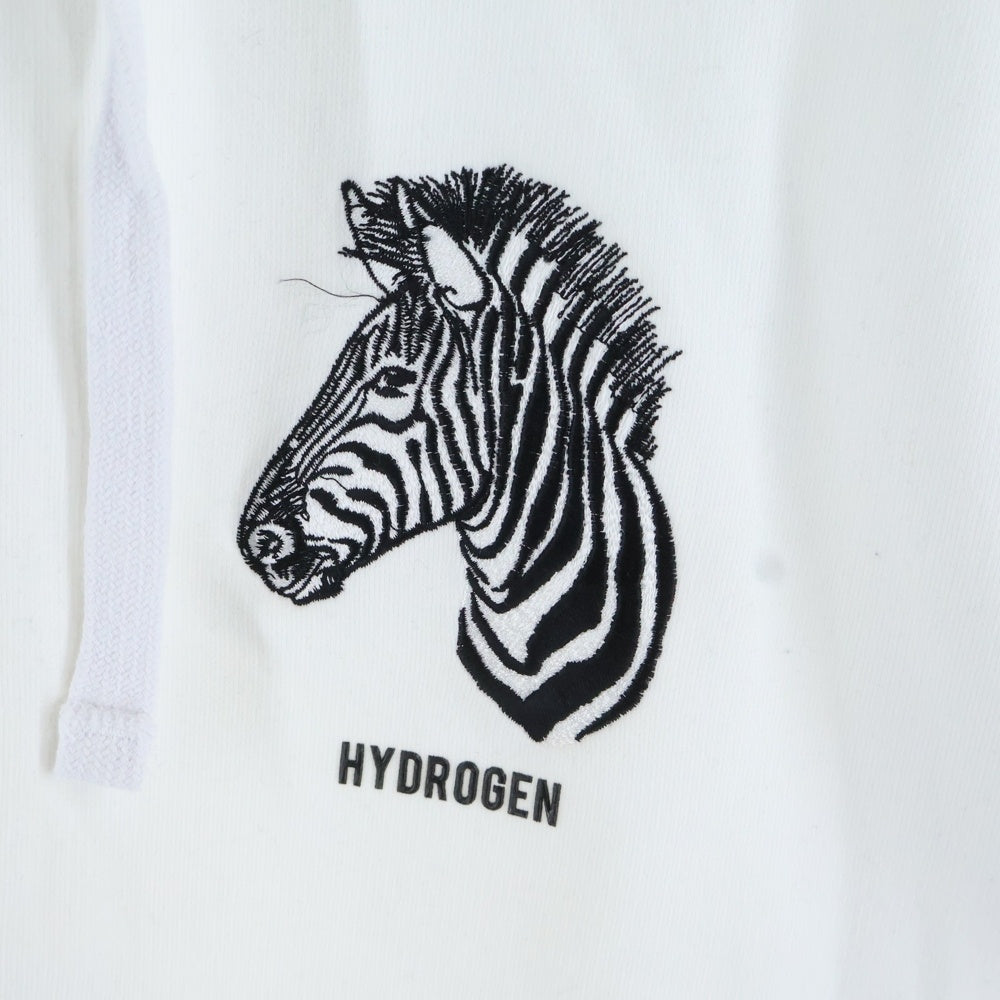 HYDROGEN(ハイドロゲン) Zebra シマウマ柄 ジップアップ フーディー パーカー ホワイト