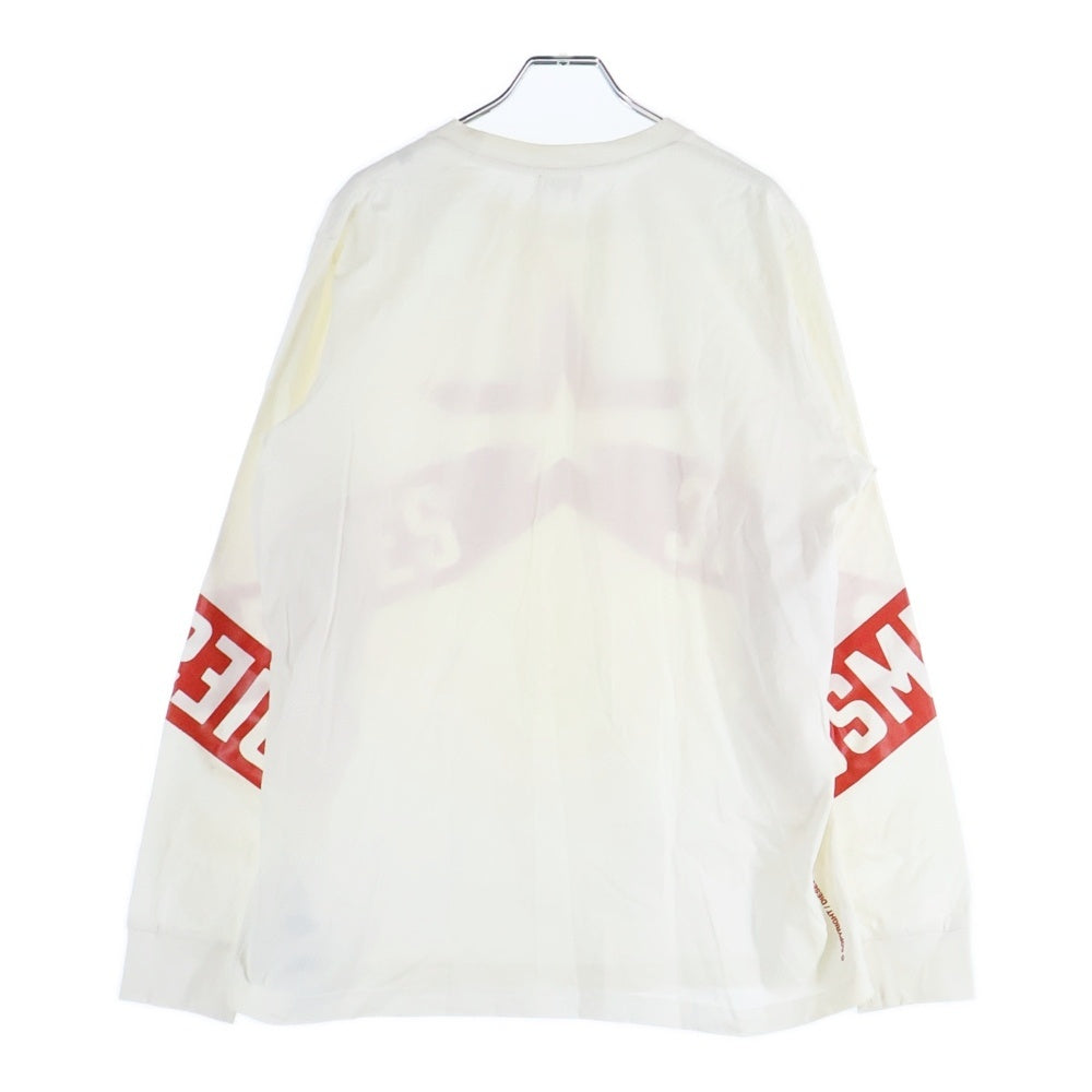 DIESEL(ディーゼル) スターロゴ プリント 長袖Tシャツ ロンT ホワイト/レッドDIESEL