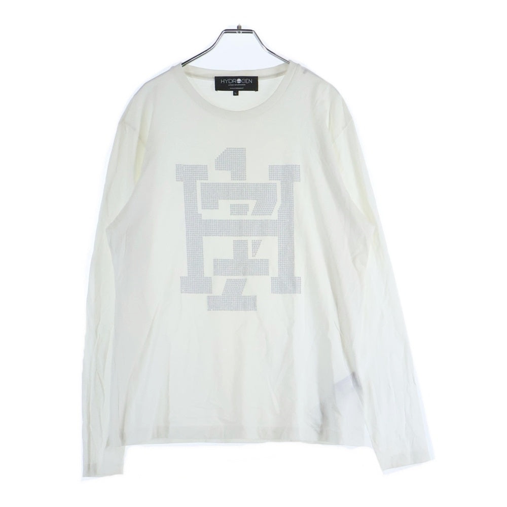 HYDROGEN(ハイドロゲン) ロゴ 長袖Tシャツ ロンT カットソー ホワイト