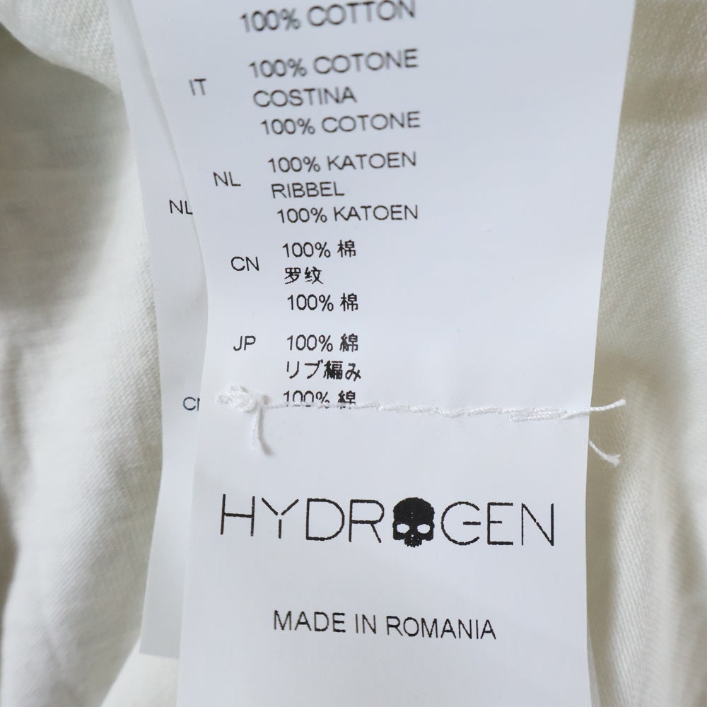 HYDROGEN(ハイドロゲン) ロゴ 長袖Tシャツ ロンT カットソー ホワイト