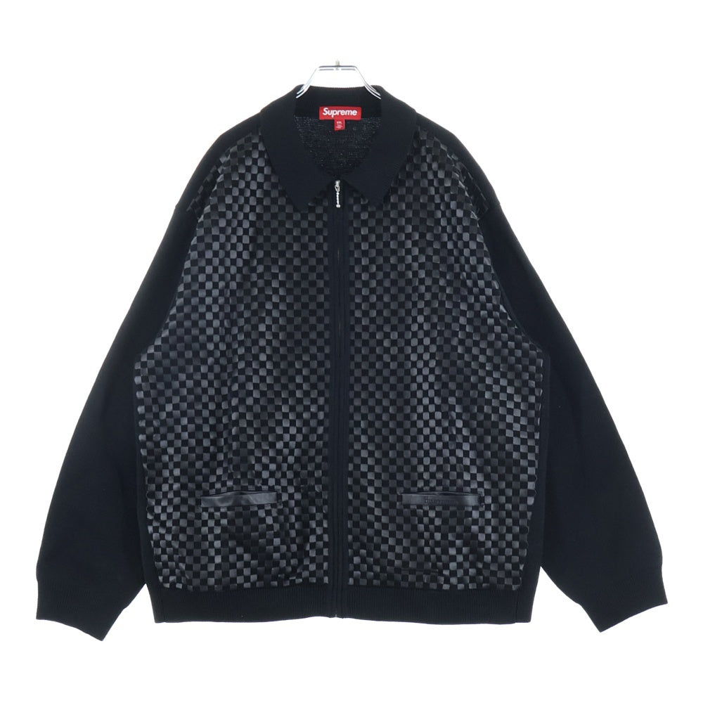 SUPREME(シュプリーム) 24AW Woven Leather Zip Up Cardigan ウーブン