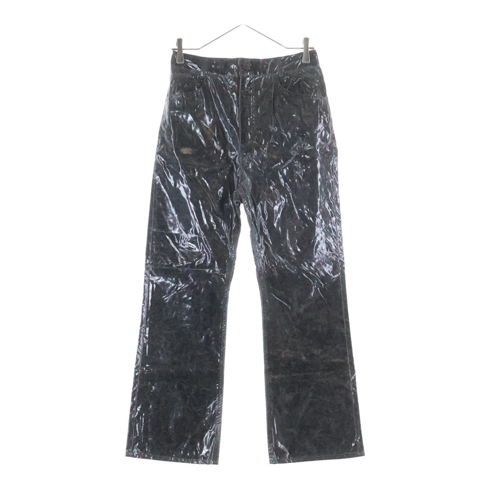 CHRISTIAN DADA(クリスチャンダダ) エナメル ストレートパンツ トラウザー ブラック CDM-19W-0618