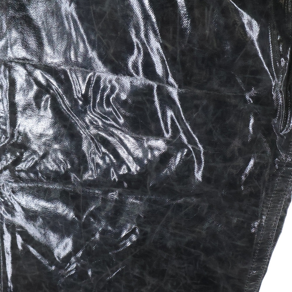 CHRISTIAN DADA(クリスチャンダダ) エナメル ストレートパンツ トラウザー ブラック CDM-19W-0618