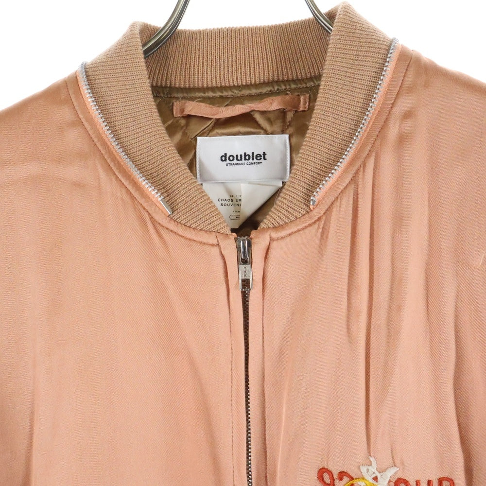 doublet(ダブレット) 17AW CHAOS EMBROIDERY SOUVENIR JACKET カオスエンブロダイアリー スーベニアジャケット スカジャン ピンク 17AW04BL42