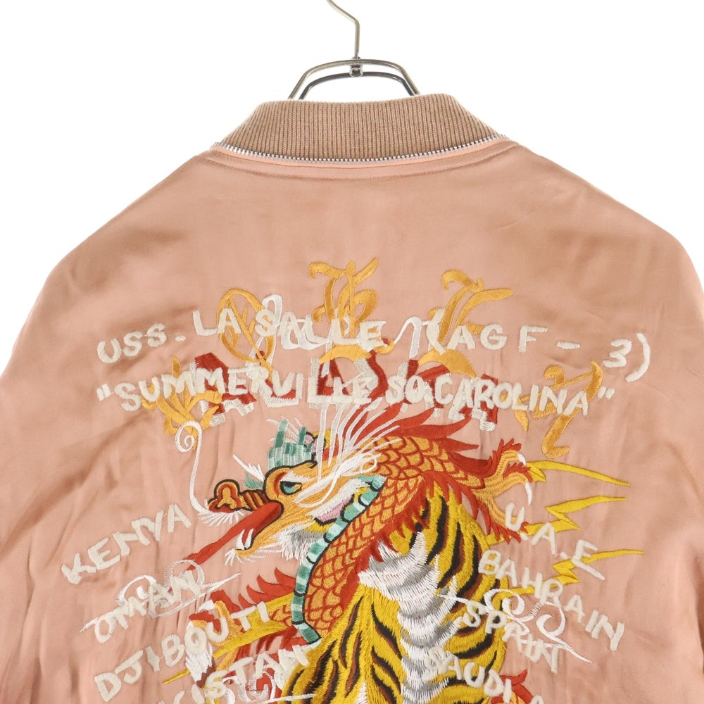 doublet(ダブレット) 17AW CHAOS EMBROIDERY SOUVENIR JACKET カオスエンブロダイアリー スーベニアジャケット スカジャン ピンク 17AW04BL42