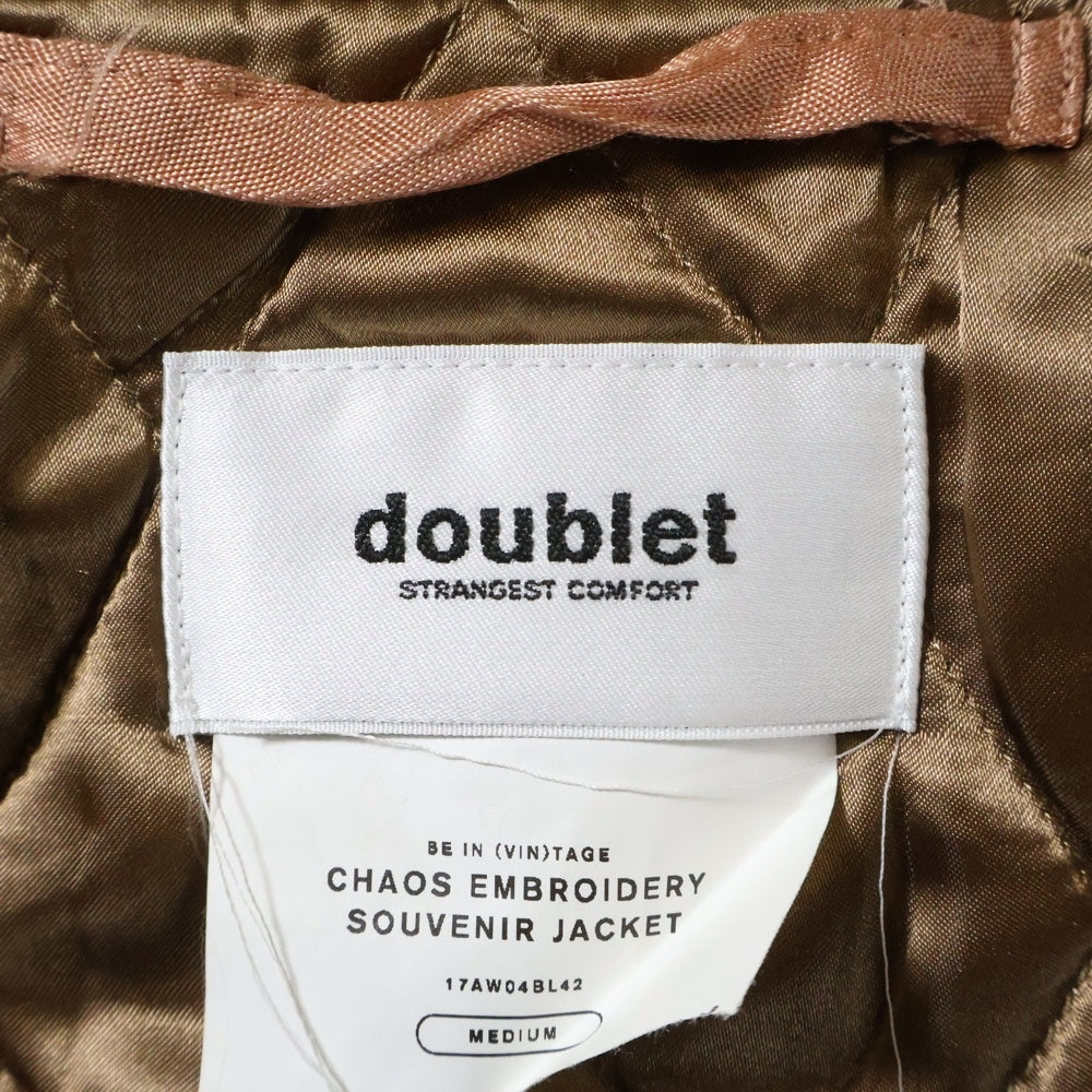 doublet(ダブレット) 17AW CHAOS EMBROIDERY SOUVENIR JACKET カオスエンブロダイアリー スーベニアジャケット スカジャン ピンク 17AW04BL42