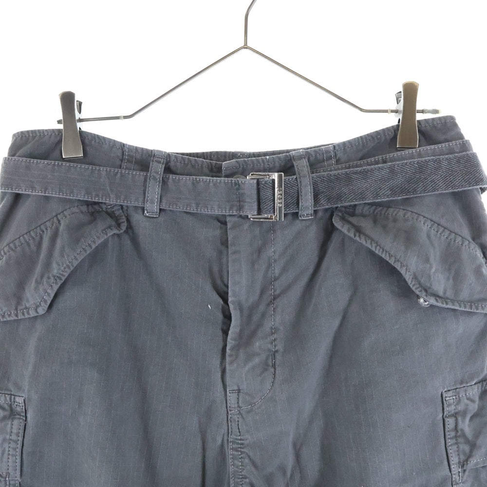 Sacai(サカイ) 24AW Garment Dye Rip Stop Pants ガーメントダイ リップストップカーゴパンツ トラウザー グレー 24-03500M