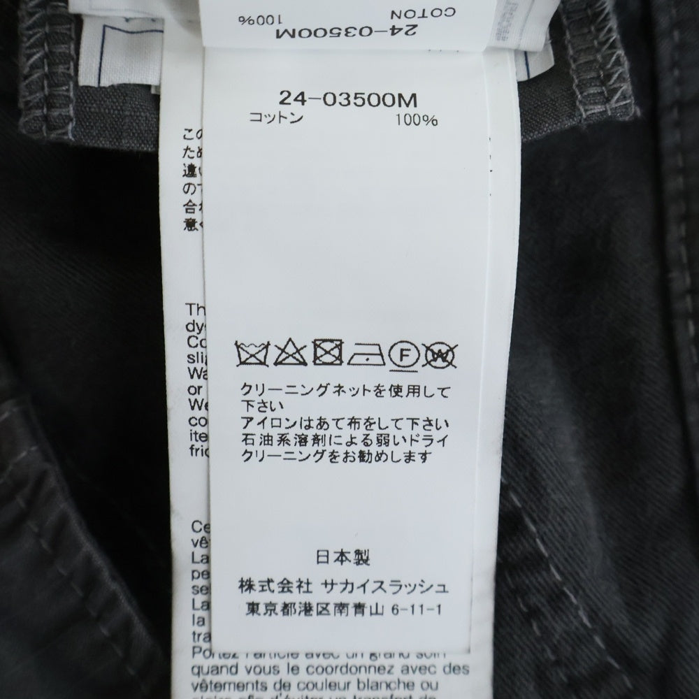 Sacai(サカイ) 24AW Garment Dye Rip Stop Pants ガーメントダイ リップストップカーゴパンツ トラウザー グレー 24-03500M