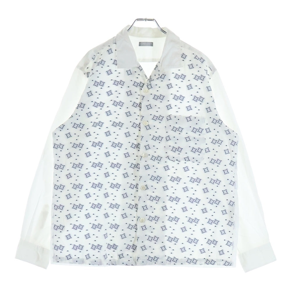 COMME des GARCONS HOMME(コムデギャルソンオム) 00's 田中オム 総柄刺繍ロゴ 長袖シャツ ホワイト HB-040170