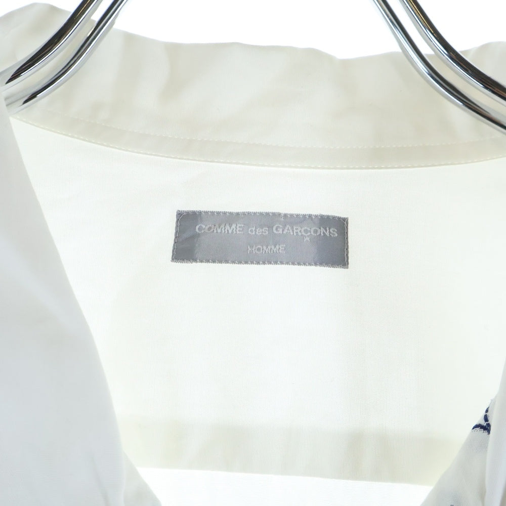 COMME des GARCONS HOMME(コムデギャルソンオム) 00's 田中オム 総柄刺繍ロゴ 長袖シャツ ホワイト HB-040170