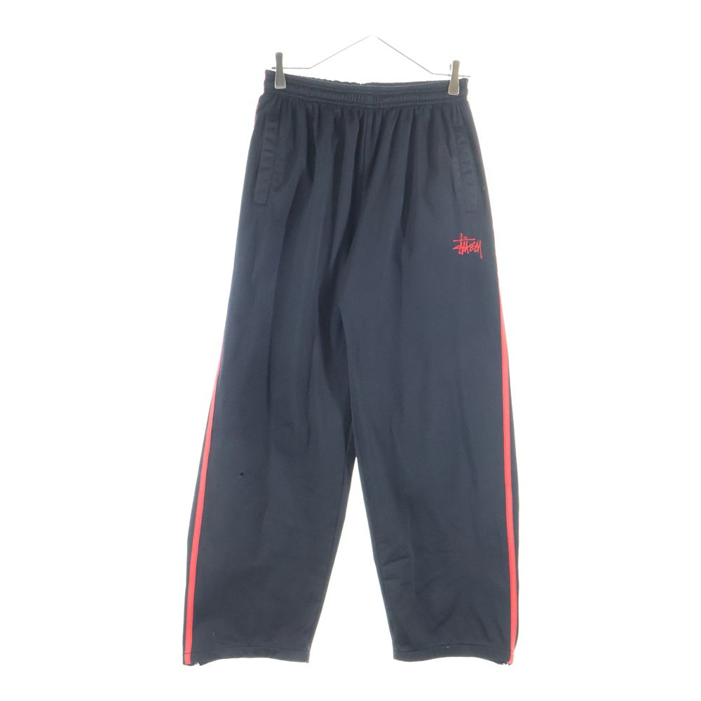 STUSSY(ステューシー) 90's SPORT 裏地付きトラックパンツ ブラック/レッド