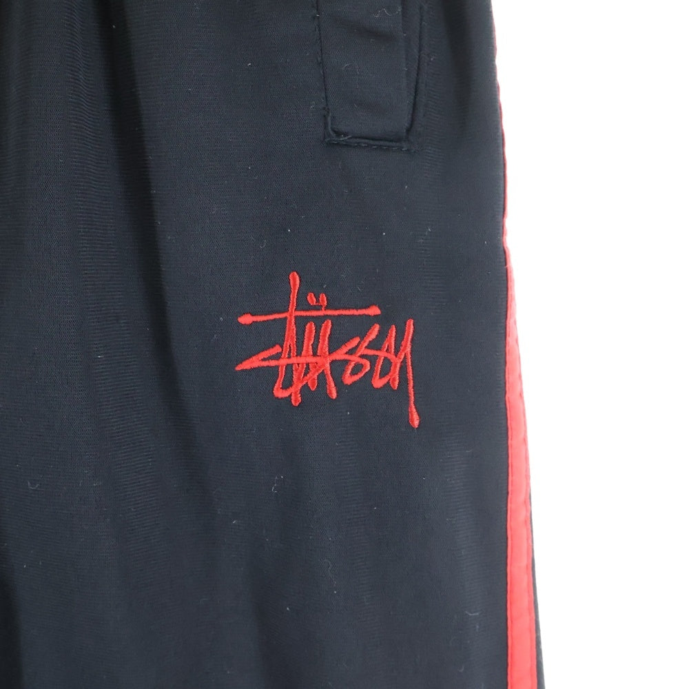 STUSSY(ステューシー) 90's SPORT 裏地付きトラックパンツ ブラック/レッド
