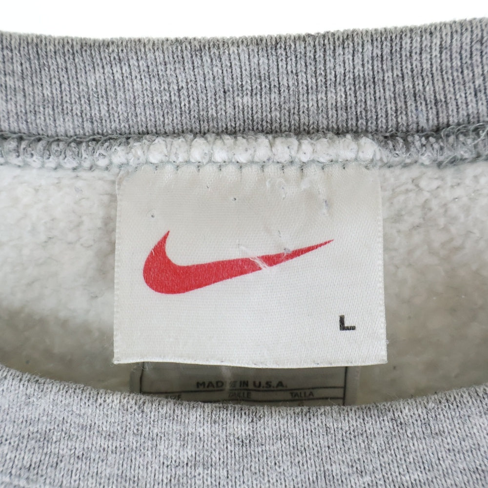 NIKE(ナイキ) 90's 筆記体ロゴ スウェットクルーネックシャツ トレーナー グレー 67055-0399