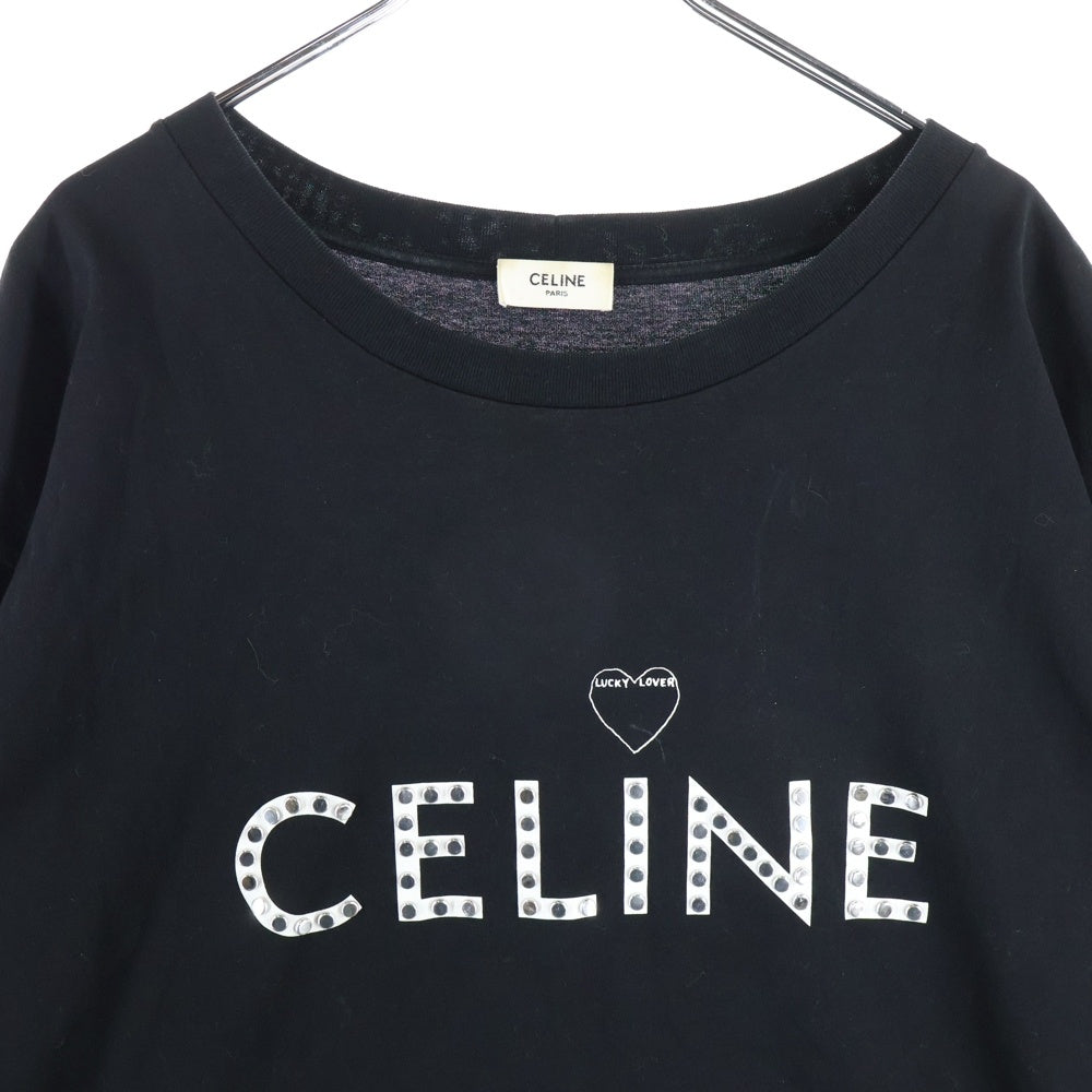 CELINE(セリーヌ) 22SS アーティストスタッズ プリントデザイン クルーネック半袖Tシャツ ブラック 2X67A671Q