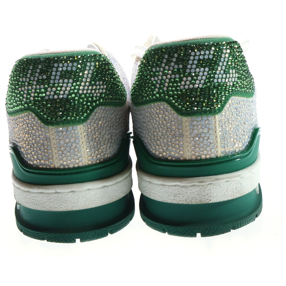 LOUIS VUITTON(ルイヴィトン) Crystal-Covered LV Trainer Grenn Strass LVトレイナー ラインストーン ローカットスニーカー ホワイト/グリーン