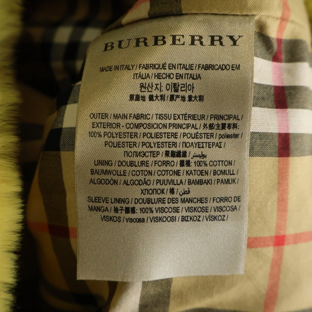 BURBERRY(バーバリー) 総柄 ファーコート アウター イエロー 8003584 レディース