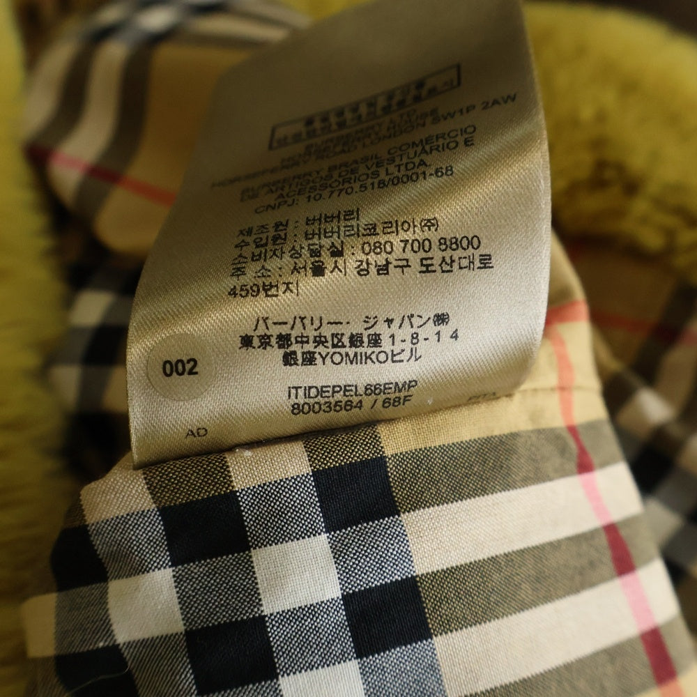 BURBERRY(バーバリー) 総柄 ファーコート アウター イエロー 8003584 レディース