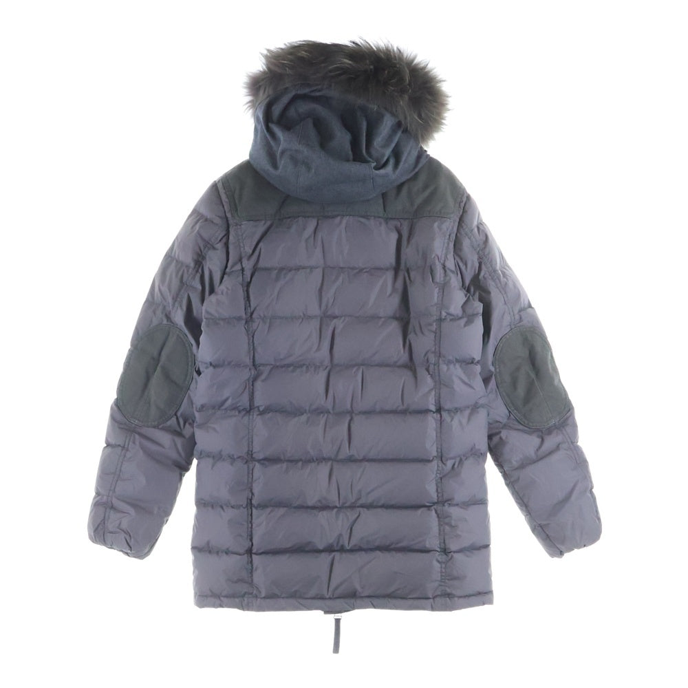 DUVETICA(デュベティカ) ファーフード/エルボパッチ付き ダウンジャケット ブラウン 01907096