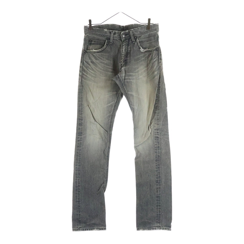 LEE(リー) エンドライン ダメージ加工 スリムデニムパンツ グレー