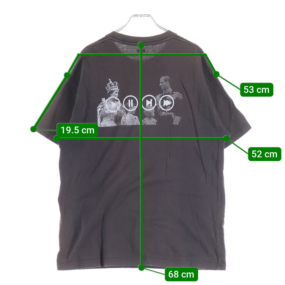 SEQUEL(シークエル) ELIZABETH エリザベス ロゴプリント 半袖Tシャツ カットソー チャコールグレー