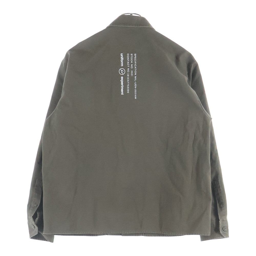 UNIFORM EXPERIMENT(ユニフォームエクスペリメント) 20AW MIL DOUBLE POCKET SHIRT ダブルポケット 長袖シャツ カーキ UE-202009