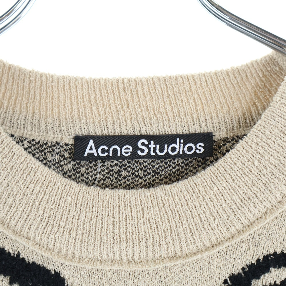 Acne Studios(アクネ ストゥディオズ) 24SS Jacquard Logo Sweater ジャガードロゴセーター クルーネックニット ベージュ