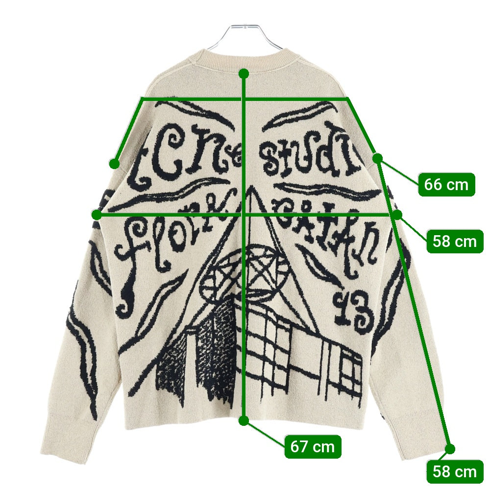Acne Studios(アクネ ストゥディオズ) 24SS Jacquard Logo Sweater ジャガードロゴセーター クルーネックニット ベージュ