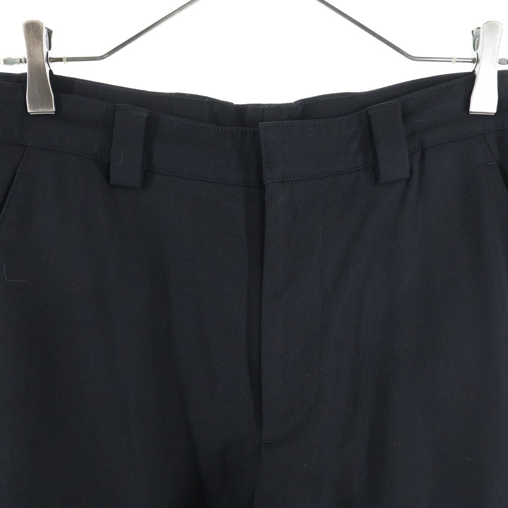 PRADA(プラダ) 23SS トライアングルプレート ワイドスラックス トラウザーウールパンツ ブラック SPH255 S231 11A6