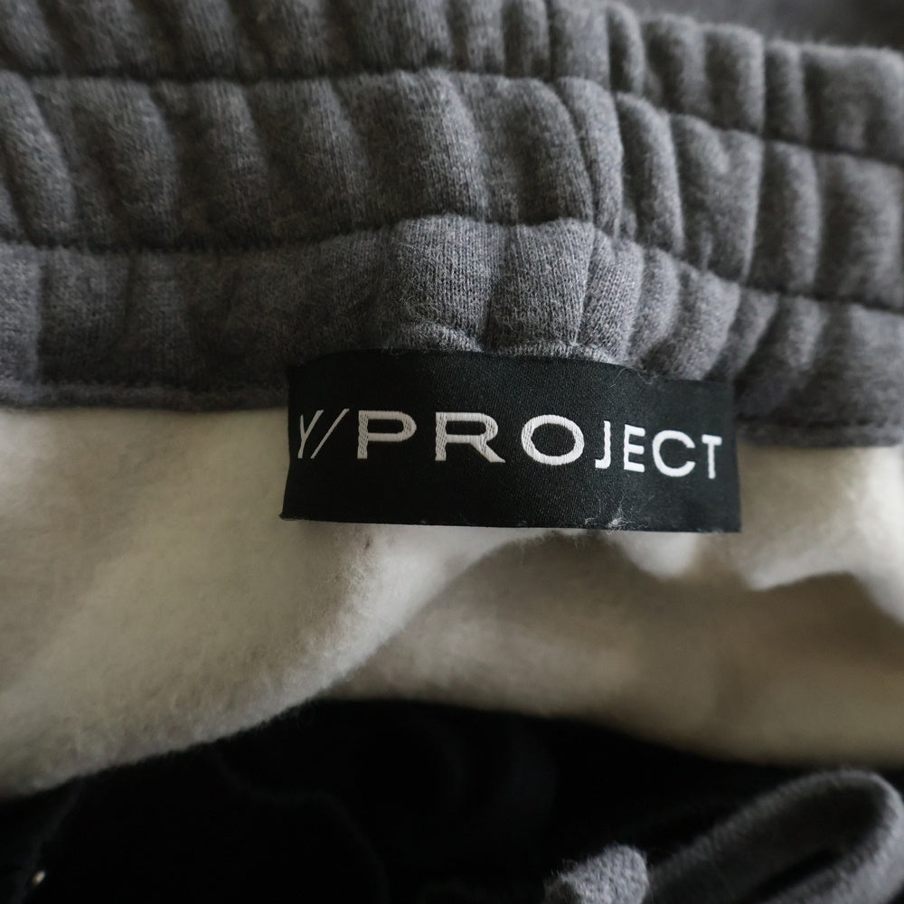 Y/PROJECT(ワイプロジェクト) サイドボタン レイヤード ナイロン スウェット パンツ グレー