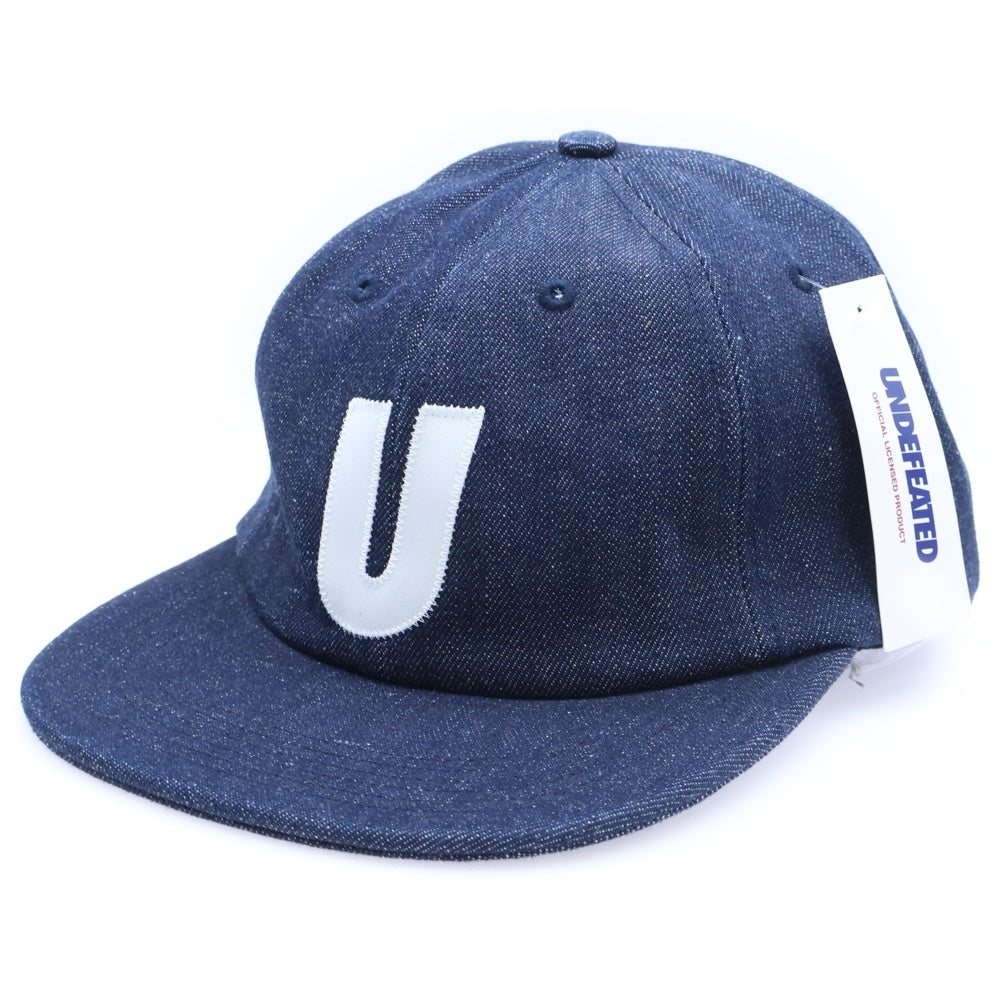 UNDEFEATED(アンディフィーテッド) U ロゴ刺繍 デニム 6パネルキャップ 帽子 インディゴ 182077500048