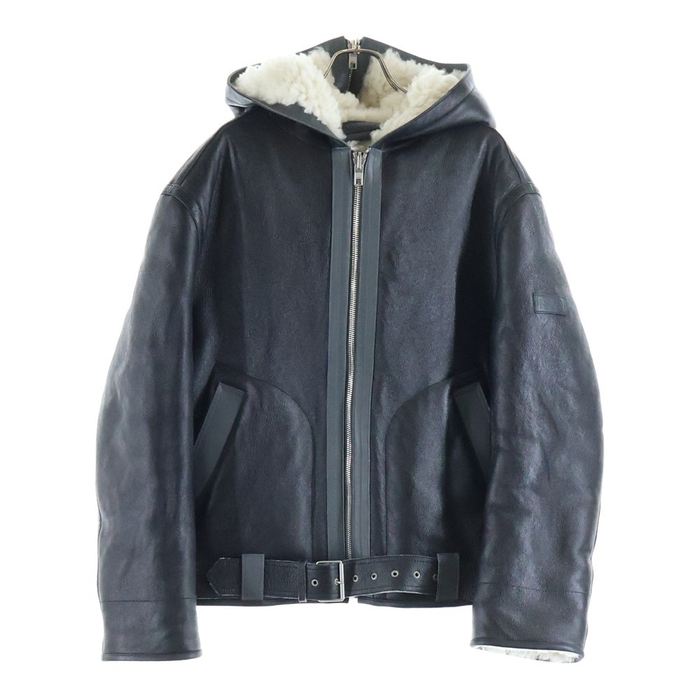 KENZO(ケンゾー) シリアングトリム リバーシブル レザー/ムートンジャケット ブラック/ホワイト FE65LB2030AA