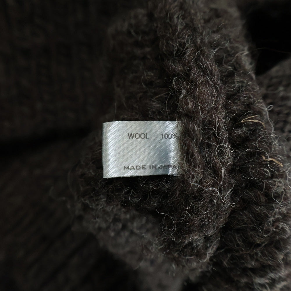 NUMBER (N)INE(ナンバーナイン) 02AW ジョージ期 デザイン刺繍 カウチンニット ダークグレー/ホワイト