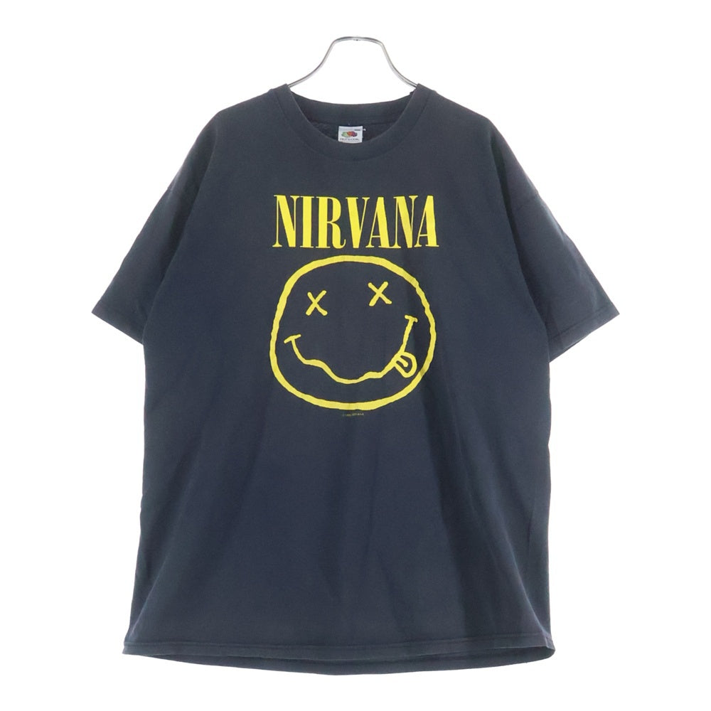VINTAGE(ヴィンテージ) 00s NIRVANA SMILEY ニルヴァーナ スマイリー フロントプリント Tシャツ 半袖カットソー ブラック