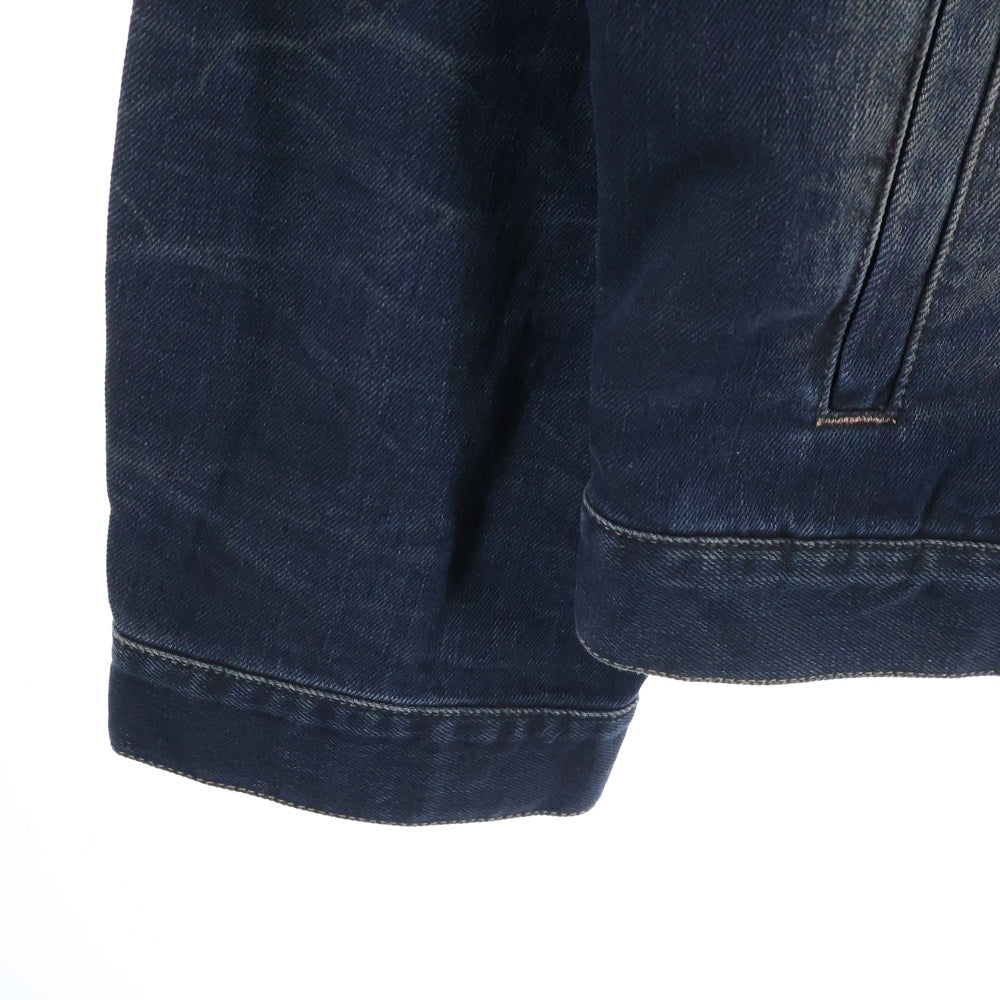 Acne Studios(アクネ ストゥディオズ) レザー切り替え オーバーサイズ デニムジャケット インディゴ FN-UK-OUTW000058