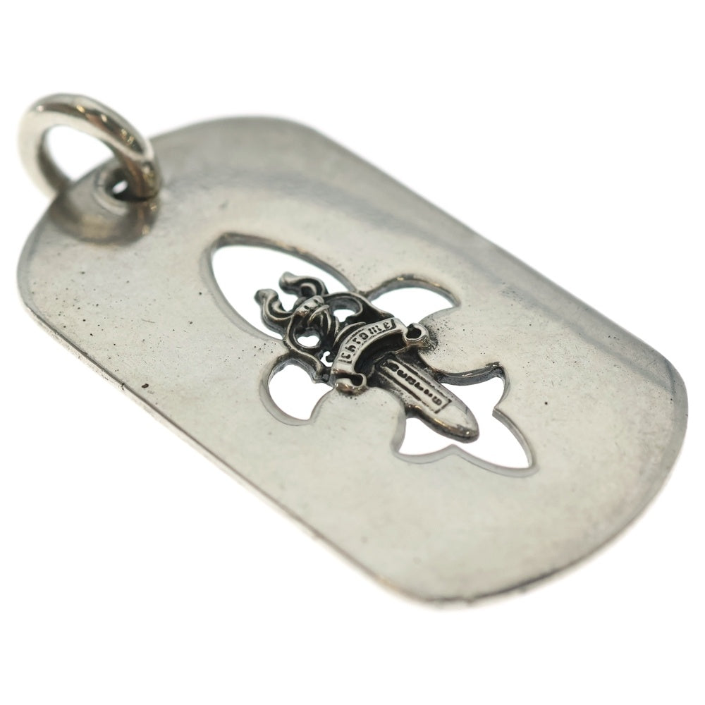 CHROME HEARTS(クロムハーツ) D TAG LRG ラージドッグタグ フレアダガー ネックレストップ シルバー