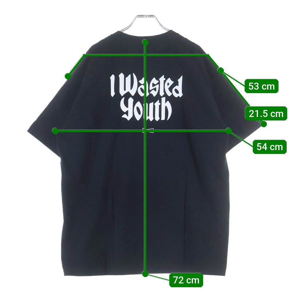 WASTED YOUTH(ウェイステッドユース) 24SS T-Shirt #03 ロゴプリント 半袖Tシャツ カットソー ブラック WY27TE003