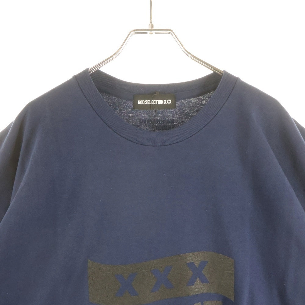 GOD SELECTION XXX(ゴッドセレクショントリプルエックス) ×FRAGMENT フラグメント ロゴプリント 半袖Tシャツ カットソー ネイビー GX-S25-12FST-06