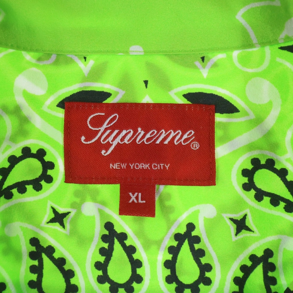 SUPREME(シュプリーム) 21SS Bandana Silk S/S Shirt バンダナ柄 シルク 半袖シャツ ライトグリーン