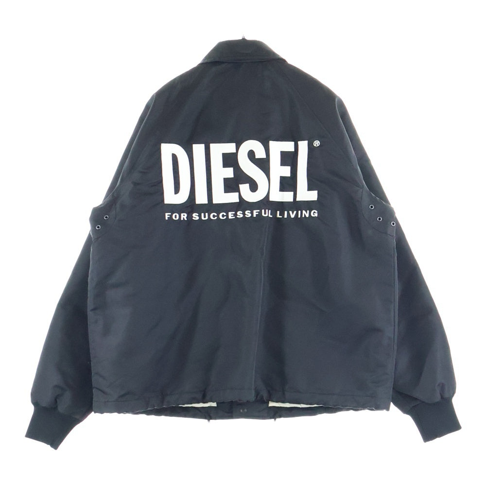 DIESEL(ディーゼル) ロゴ刺繍 中綿入りコーチジャケット アウター ブラック CN000031