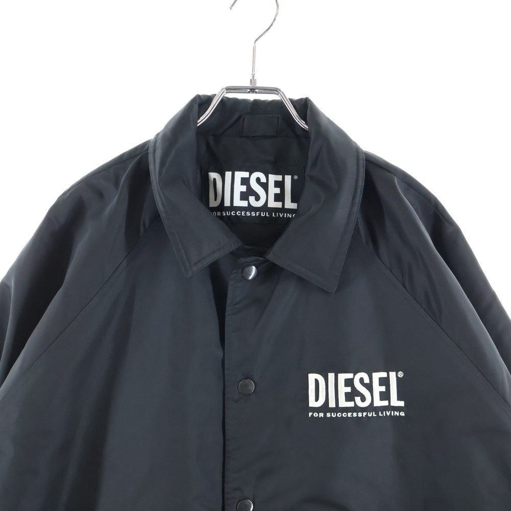 DIESEL(ディーゼル) ロゴ刺繍 中綿入りコーチジャケット アウター ブラック CN000031