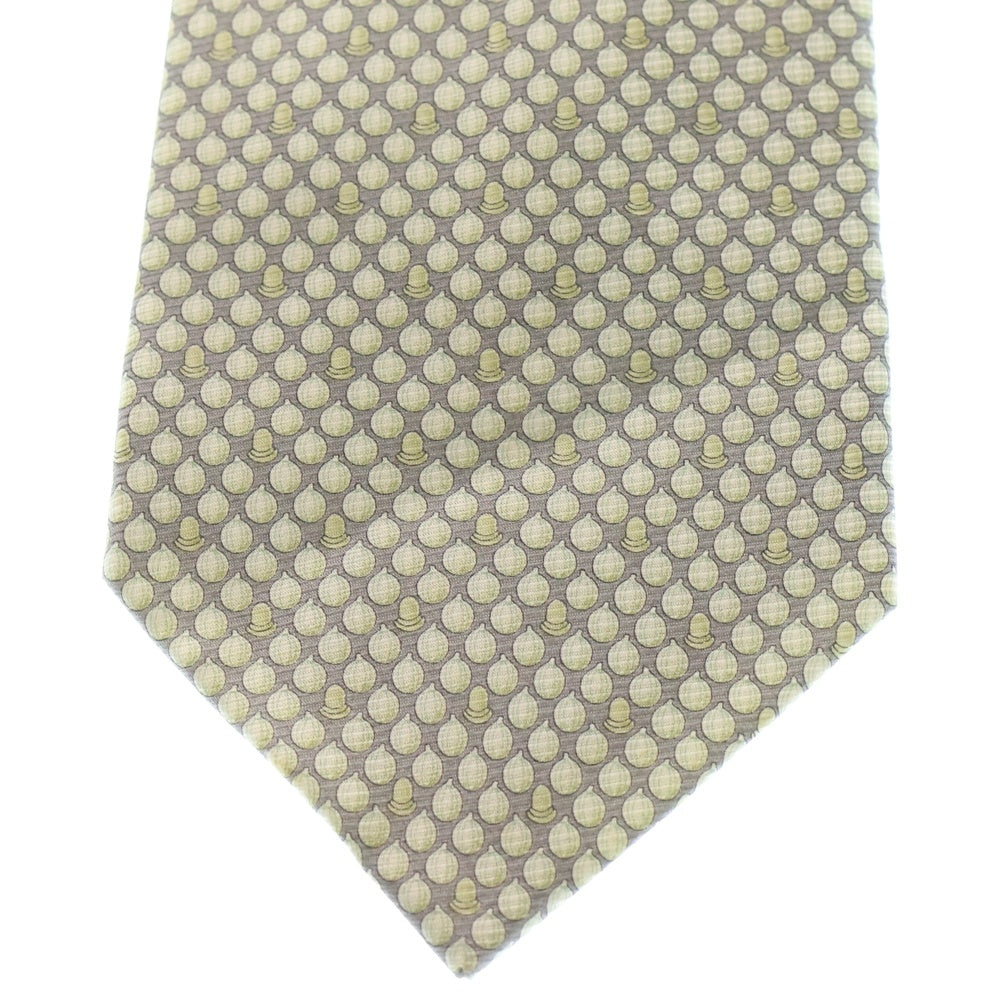 HERMES(エルメス) 総柄ロゴ シルク ネクタイ アクセサリー ベージュ