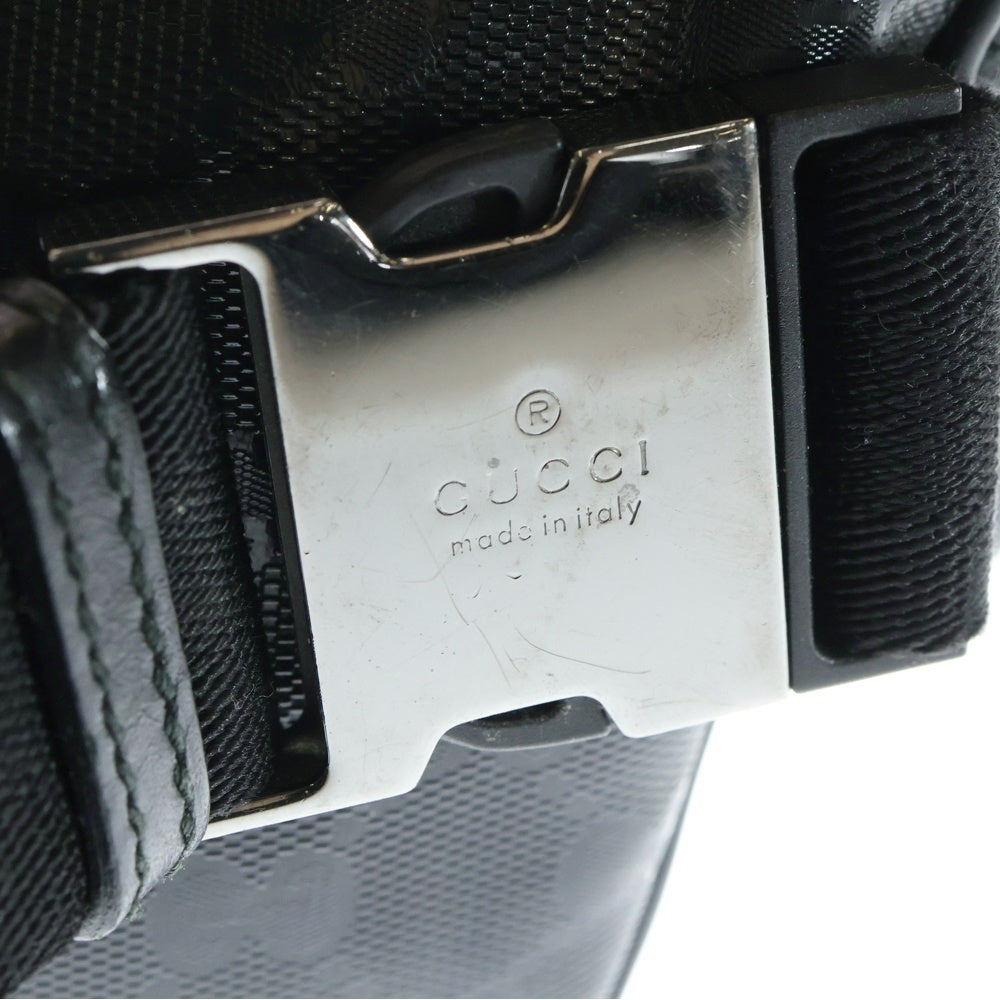 GUCCI(グッチ) GGスプリーム 総柄エナメル ボディーバッグ/ウエストバッグ ブラック 233269