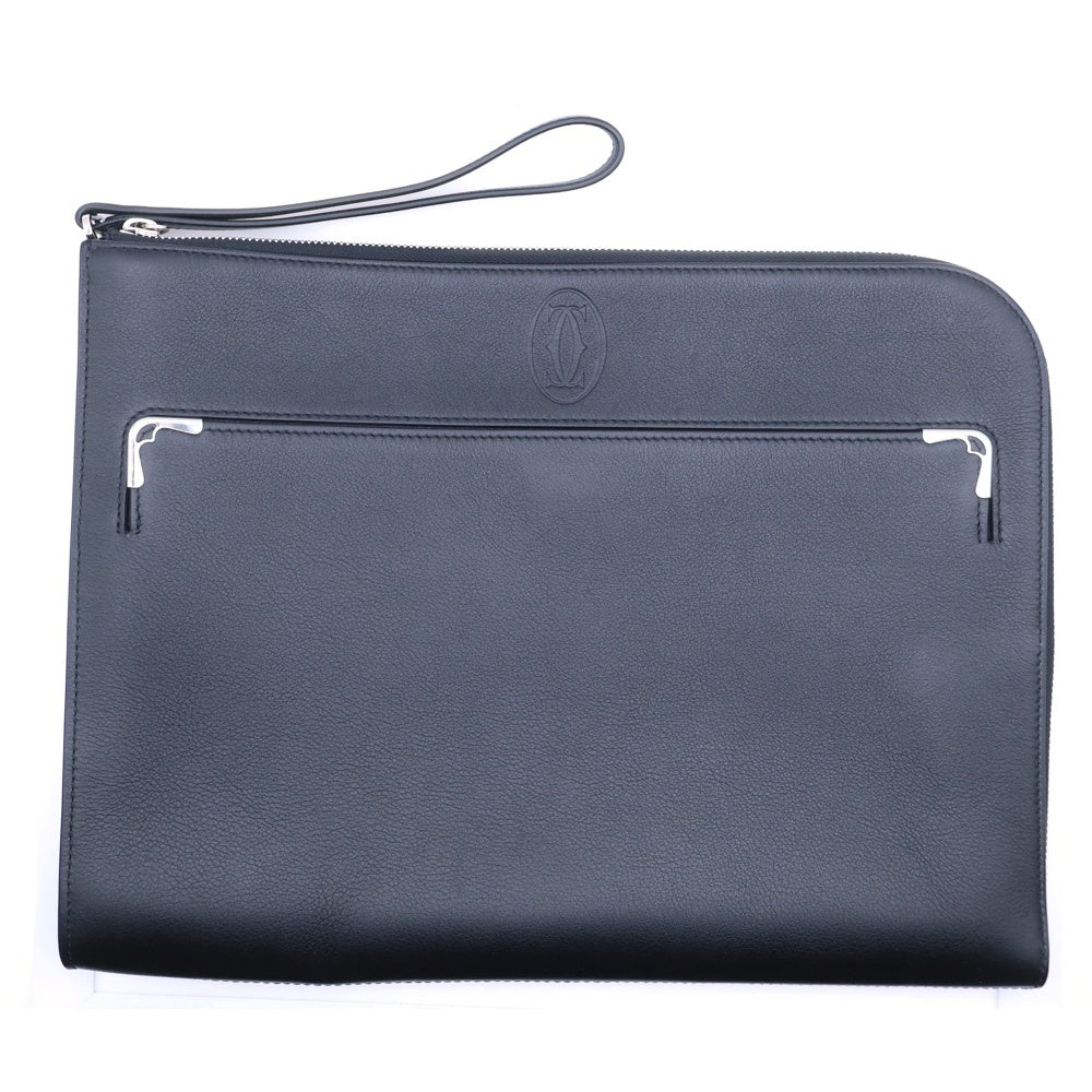 Cartier(カルティエ) マスト ドゥ カルティエ カーフスキン クラッチバッグ バンドバッグ ブラック レディース