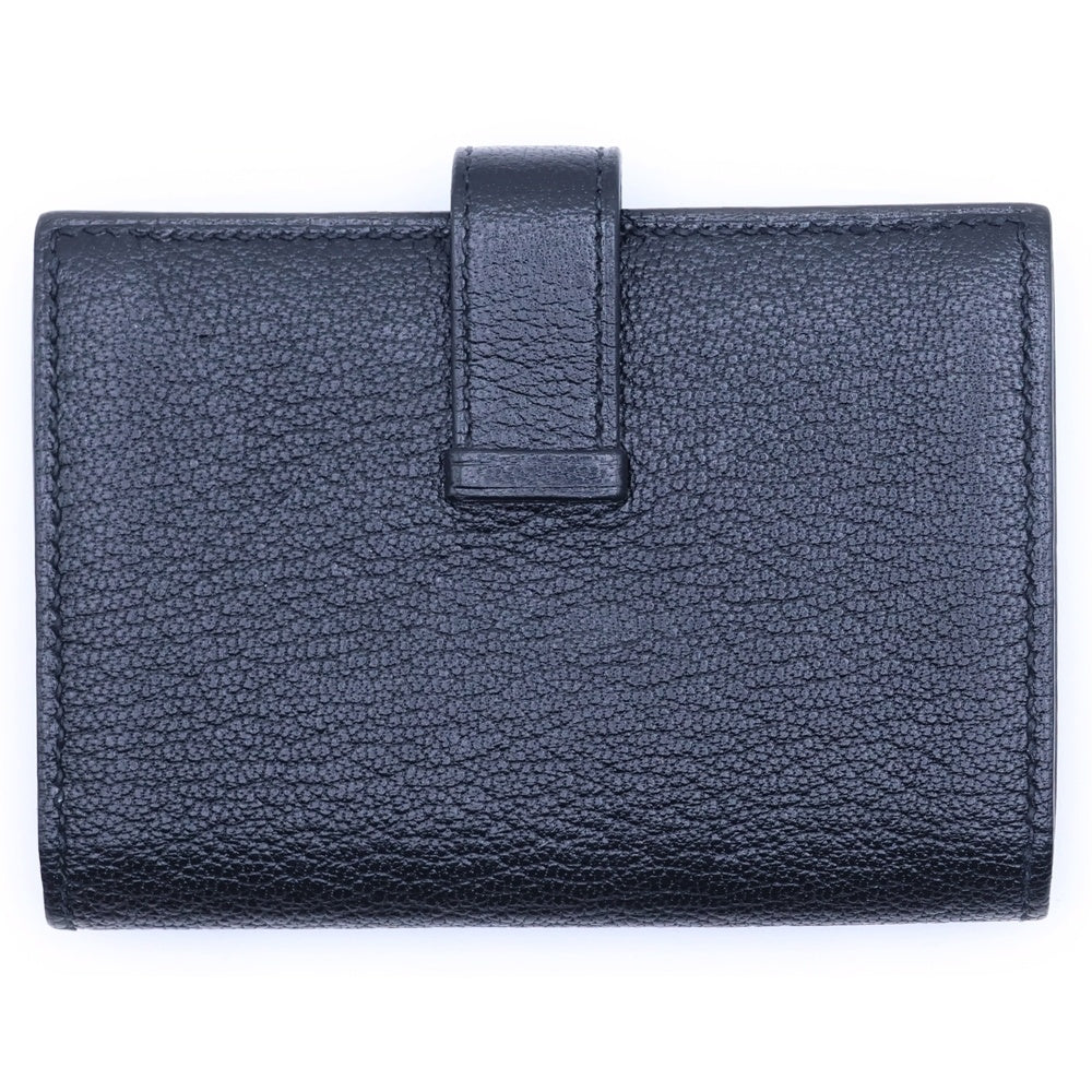 HERMES(エルメス) ベアン ミニ カードケース D刻印 シルバー金具 ブラック レディース