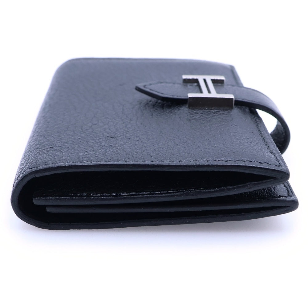 HERMES(エルメス) ベアン ミニ カードケース D刻印 シルバー金具 ブラック レディース