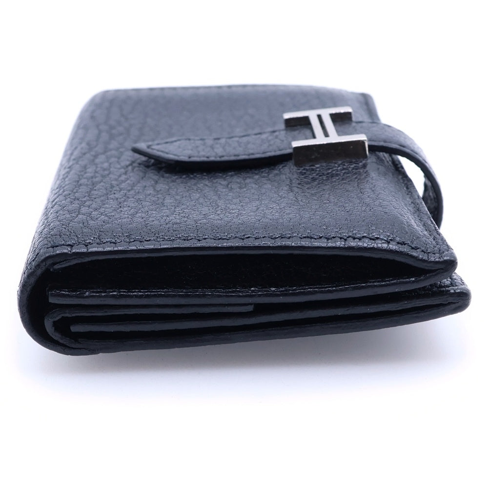 HERMES(エルメス) ベアン ミニ コイン/カードケース D刻印 シルバー金具 ブラック レディース
