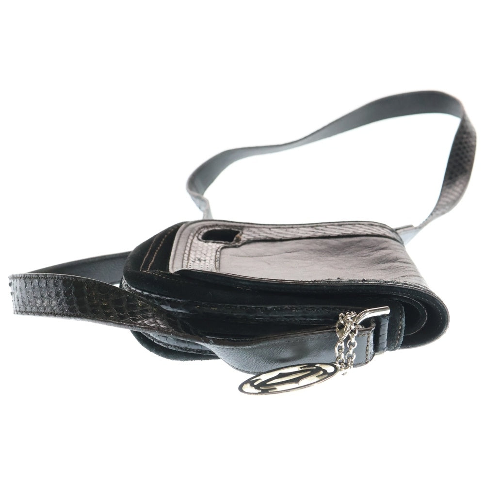 Cartier(カルティエ) マルチェロ ドゥ カルティエ SM パイソン柄 2WAY ショルダーバッグ ブラック