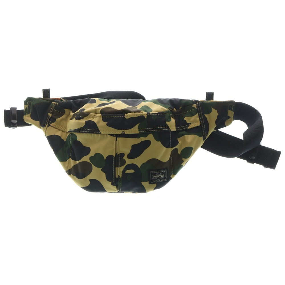 A BATHING APE(アベイシングエイプ) ×PORTER ポーター カモフラージュ柄 ナイロン ウエストバッグ ボディバッグ マルチカラー